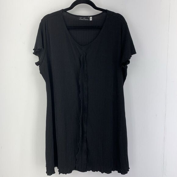 Vtg‎ Travel Elegance Womens 2X Tunic Top Crinkle Slinky Ruffle Stretch Vacation - Picture 1 of 7